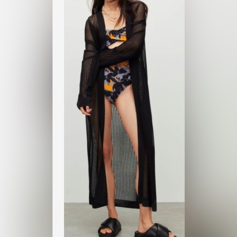 All Saints Black Misha Long Cardigan .  Size Medium. NWT